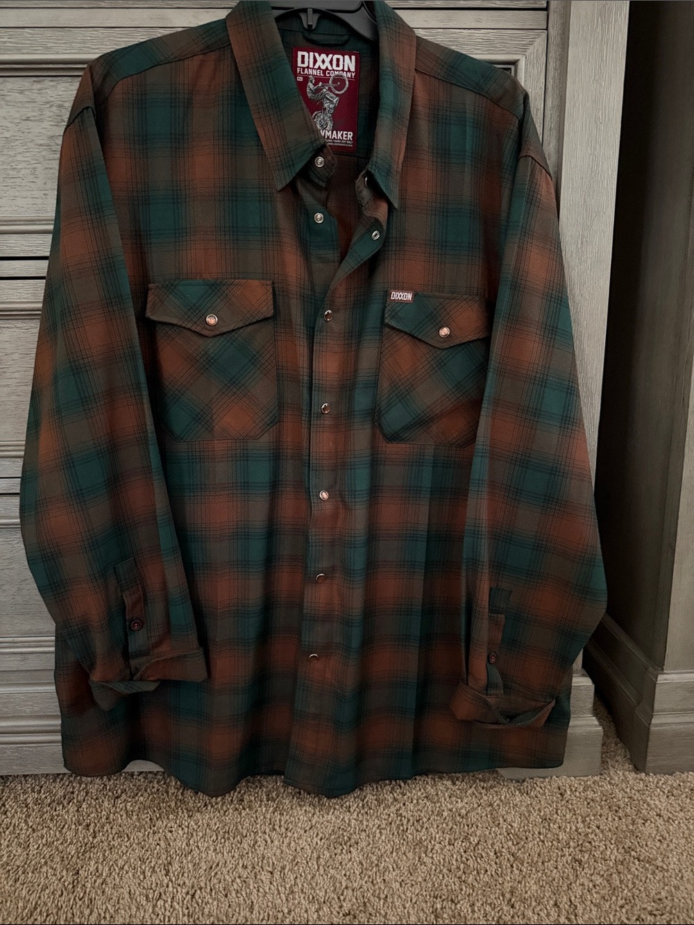 DIXXON Green & Brown Plaid Flannel Shirt Jacket